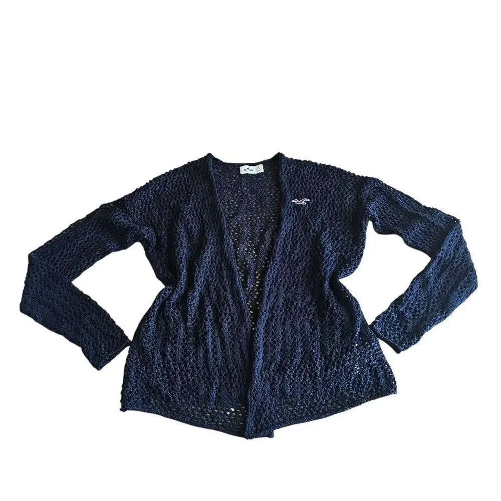 Y2k Hollister Sz Small black knit open front cardigan
